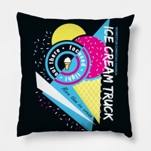 80s Retro Ice Cream Cone - Momentum Christian Church Fan Art Pillow