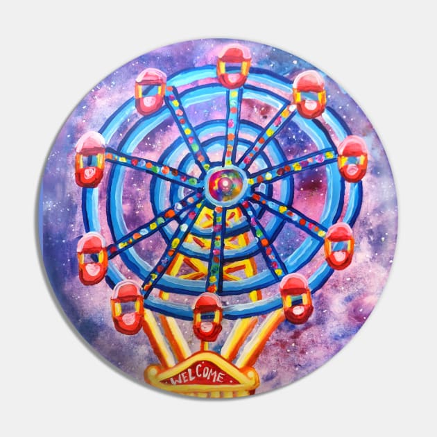 Dream Carnival Ferris Wheel Hot Air Balloon Pin by Art by Deborah Camp