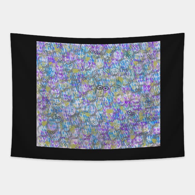 Daily Commute. Abstract design in pastel colors and muted tones. Inspired by modern workday travel as people perform their daily commute. Tapestry by innerspectrum