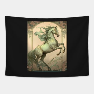 Vintage Art Nouveau Alphonse Mucha Inspired Horse Design Tapestry