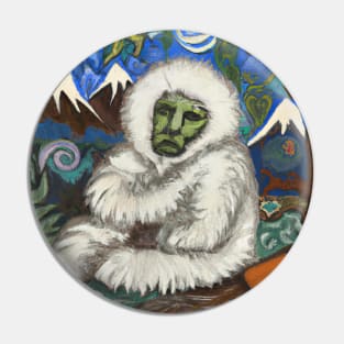 Yeti in the Himalayas in the style of Paul Gauguin Pin