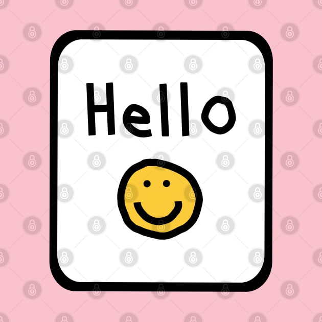 Framed Hello with Smiley Face by ellenhenryart