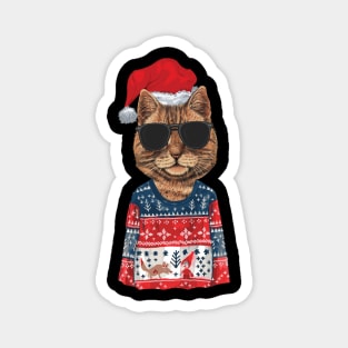 Cat ugly christmas sweater meowy catmas Magnet