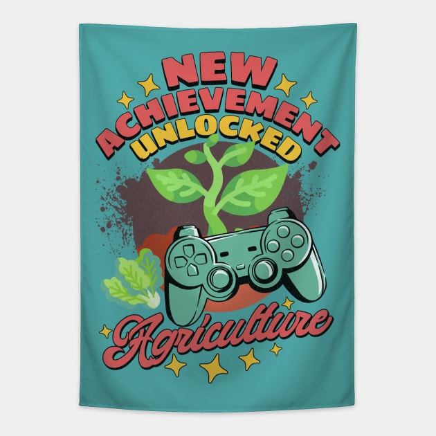 Farmer Gamer New Achievement Unlocked Tapestry by alcoshirts