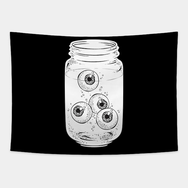 Human Eyes Jar Tapestry by Wanderer Bat