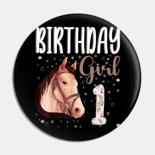 Horse Animal Lovers 1st Birthday Girl Pin