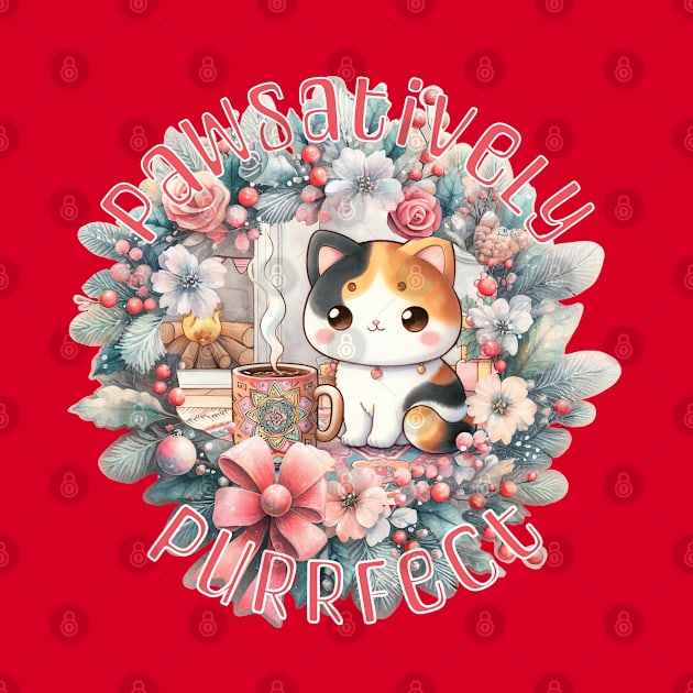 Meowy Catmas Wreath Pawsatively Purrfect 1C2 by catsloveart
