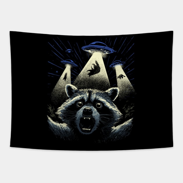 Cosmic Coon Conundrum Tapestry by GoshWow 