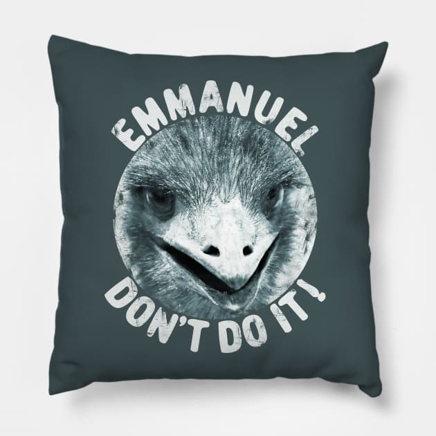 Emmanuels Don't Do it Pillow by alcoshirts