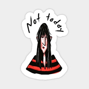 tired, funny, angry woman. not today. Magnet