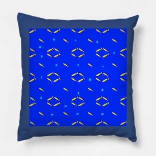 Yellow fishes on blue background Pillow