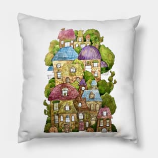 Whimsical Houses Pillow