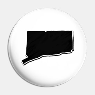 Black Connecticut Outline Pin