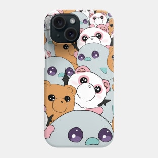 Teddy demon, Eggplant seal, and Panda demon Phone Case