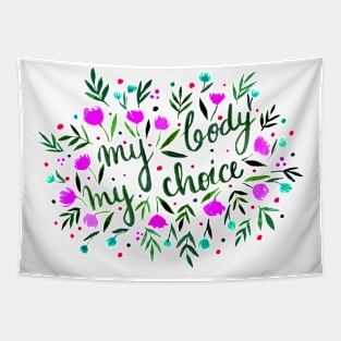 My body, my choice purple and green Tapestry