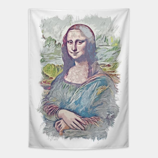 Mona Lisa Smile / La Gioconda / Leonardo Da Vinci / Abstract Fan Art Tapestry by Naumovski