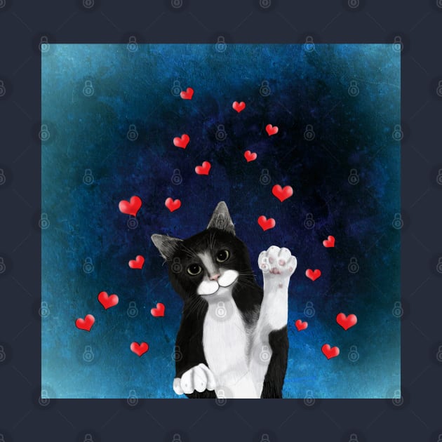 Loving Tuxedo Cat by 2HivelysArt