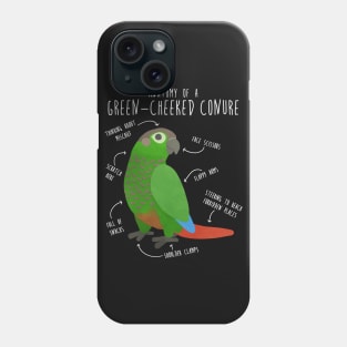 Green Cheek Conure Anatomy Phone Case