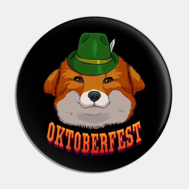 Red Fox German Oktoberfest Pin by Noseking