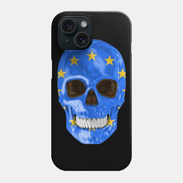 European Union Flag Skull - Gift for European Union With Roots From European Union Phone Case by Country Flags