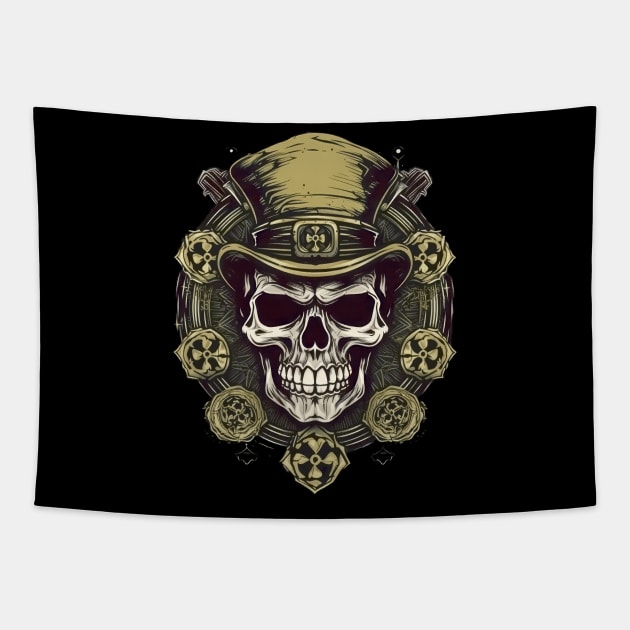 St. Patricks day themed cool skull Tapestry by The-Dark-King