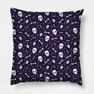 Skull and Bone Halloween Pattern Pillow