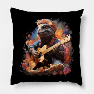 Tortoise Playing Guitar Pillow