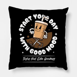 Cartoon Coffee Cup Mascot Pillow