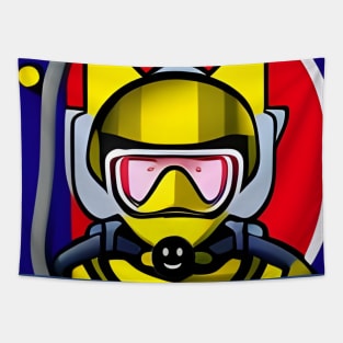 snorkel diver Tapestry