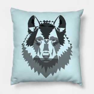 Geometric Wolf Pillow