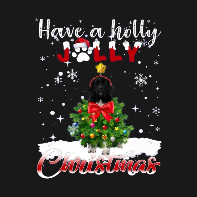 Have A Holly Jolly Christmas Newfoundland Dog Xmas Tree by nakaahikithuy