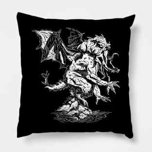 Cthulhu, Lovecraft, HEJK81, white Pillow