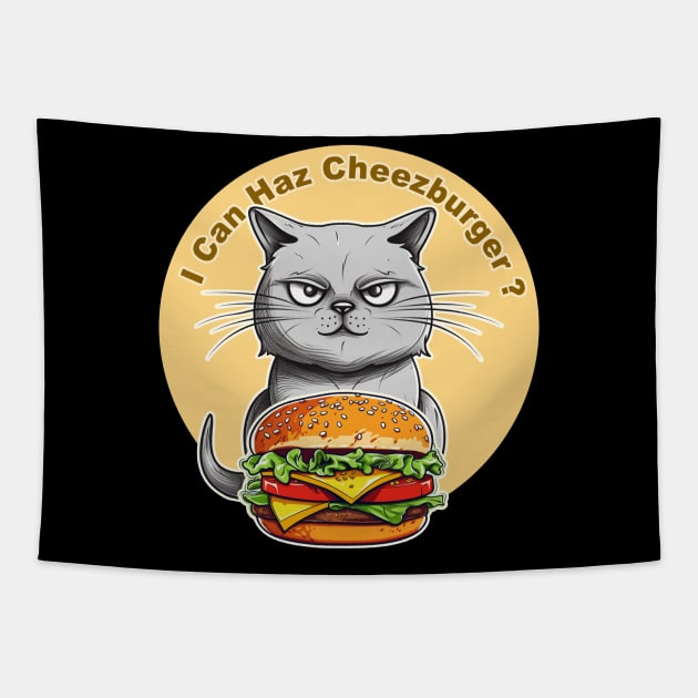 "I Can Haz a Cheeseburger" Meme Internet Culture Tapestry by GAMAS Threads