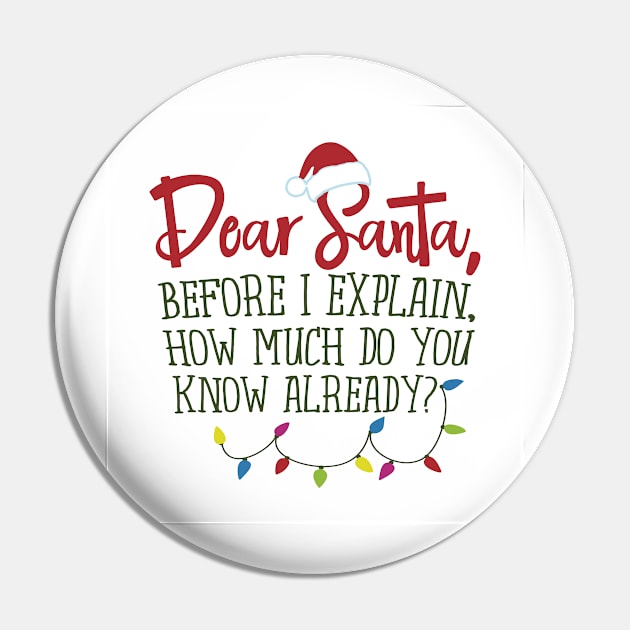 Funny Santa Naughty Quote Pin by OrnamentallyYou