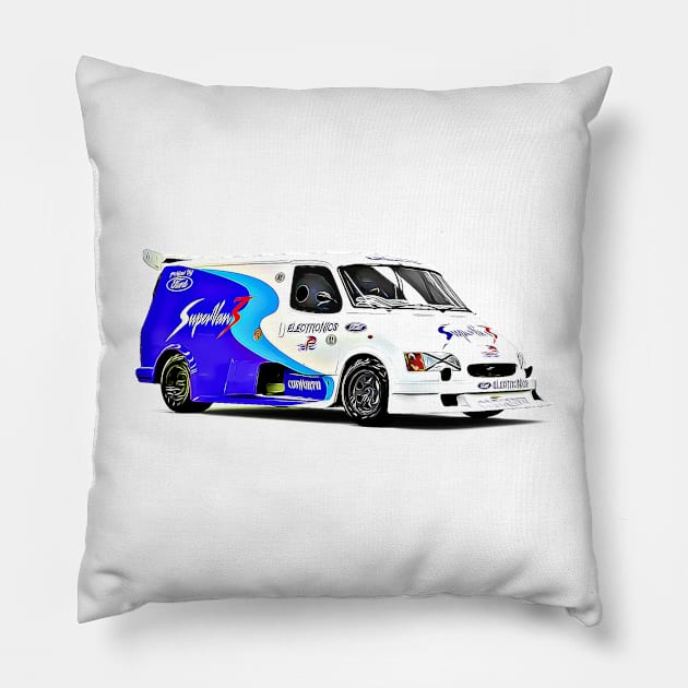 Transit Supervan Cartoon Pillow by Auto-Prints