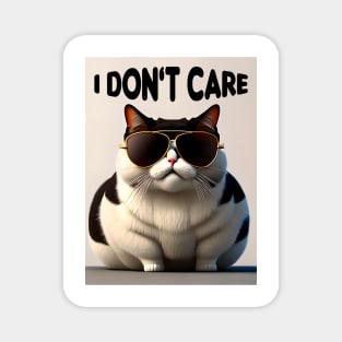 fat cat with glasses Magnet