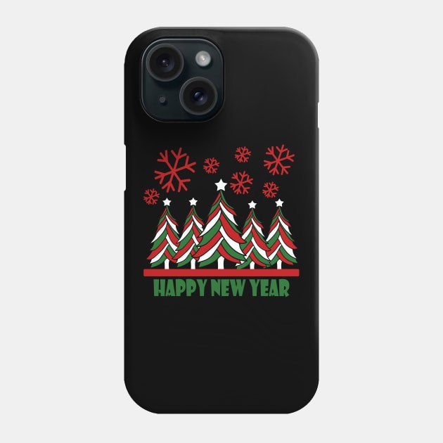 Happy New Year 2024 Tree Snowflakes Phone Case by Day81