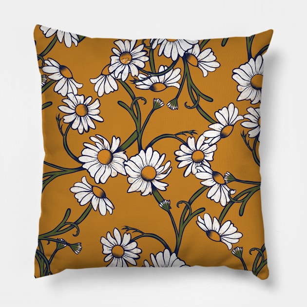 Vintage Daisies Pillow by bubbsnugg