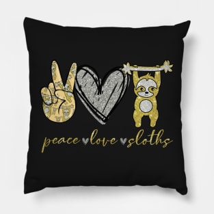 Funny Peace Love Sloth Pillow