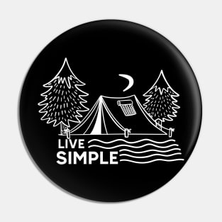 Live Simple Camping Pin