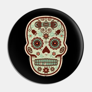 Cráneo de Dulce Pistacho Mexican Sugar Skull Pin