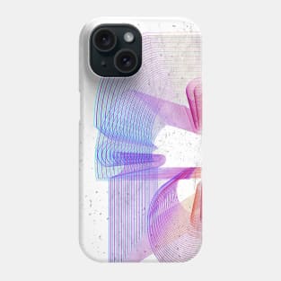 Geometric rainbow lineart marble Phone Case