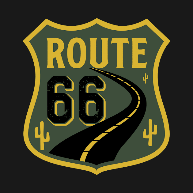 Historic Route 66 - Vintage Logotype by RoadTripWin