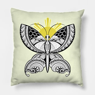 Philippine Sun / Tribal line Art Butterfly Pillow