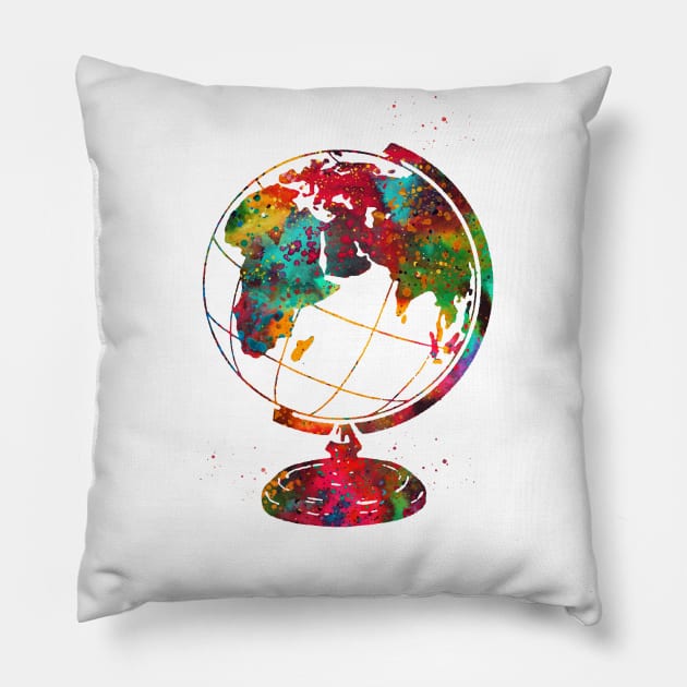 Vintage Globe Earth Pillow by erzebeth