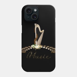 Wonderful harp with piano Phone Case