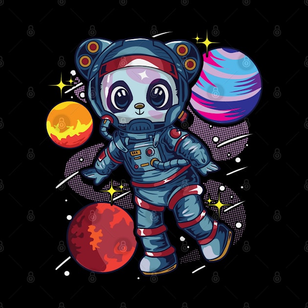 Astronaut Panda Bear In Space by E