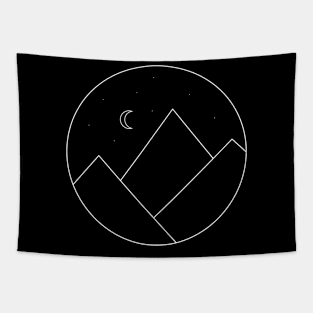 Starry mountain range (white) Tapestry