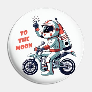 kid astronaut on bike - to the moon Pin