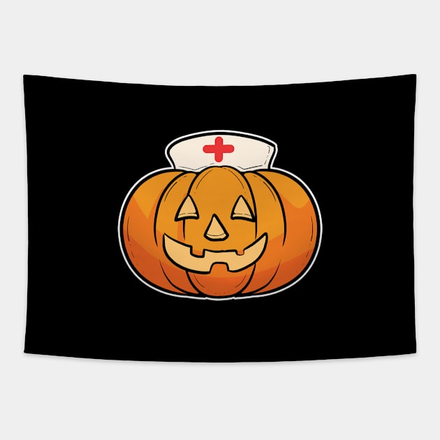 Halloween Nurse Pumpkin Aid Hospital Pumpkins Gift Tapestry by amango